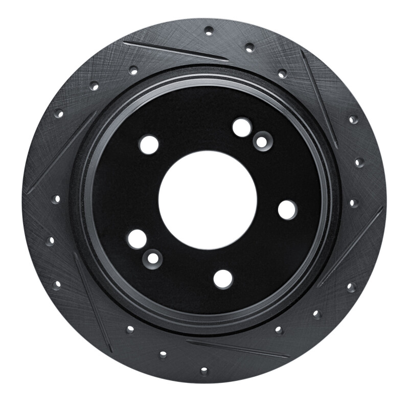 Hyundai Kona Brake Rotor (1) - Rear Right - R1 Concepts - Drilled & Slotted - Black - `18-`25